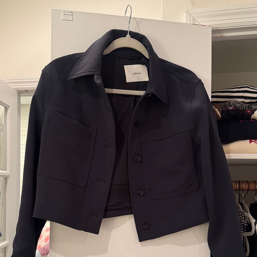 Wilfred Midnight Black Cropped Blazer